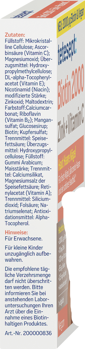 Biotin 2000 Tablets – 30 Tablets, 18 g