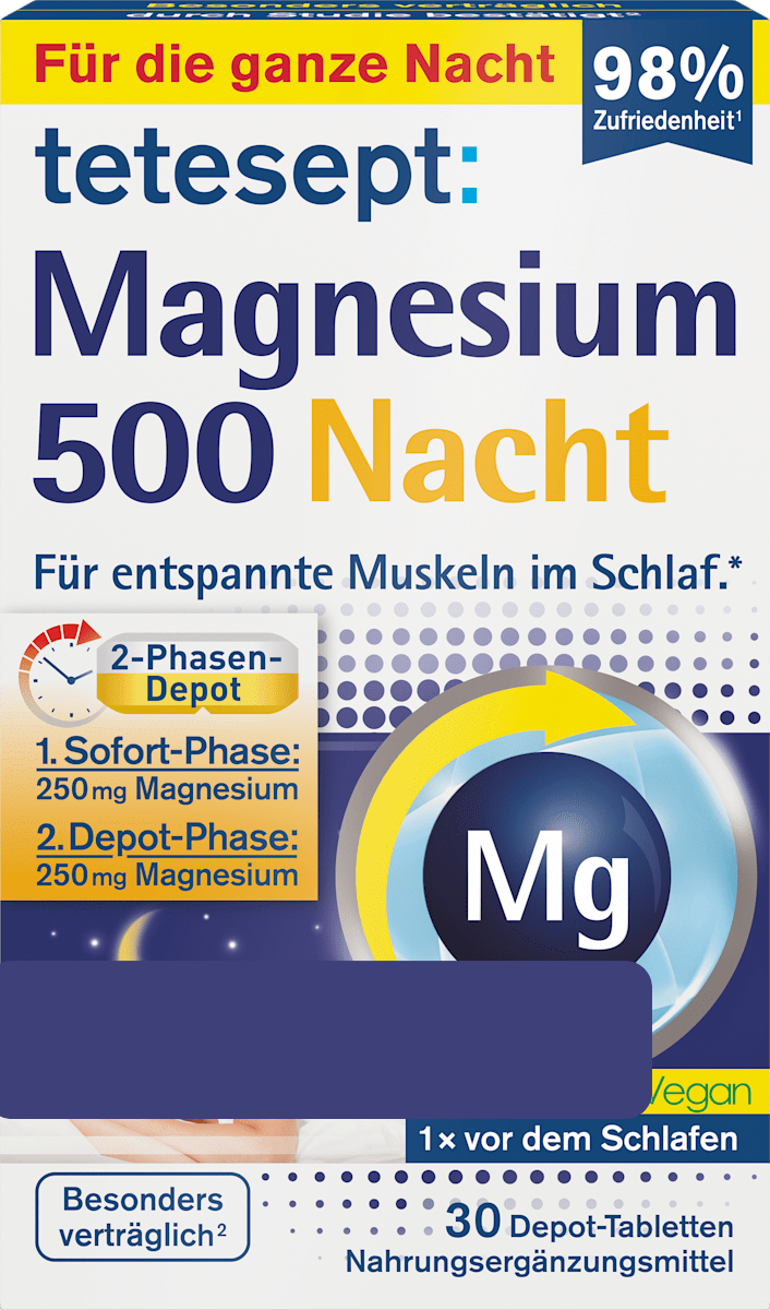 Tetesept Magnesium 500 Night – 30 Tablets