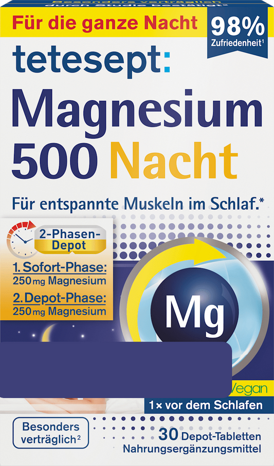 Tetesept Magnesium 500 Night – 30 Tablets