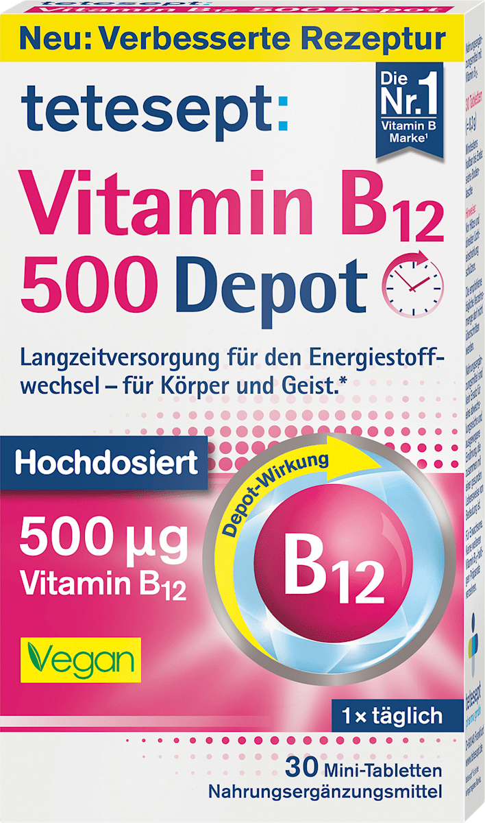 Tetesept Vitamin B12 500 Depot – 30 Tablets