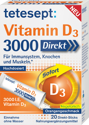 Tetesept Vitamin D3 3000 Direkt Sticks – 20 Direct Sticks