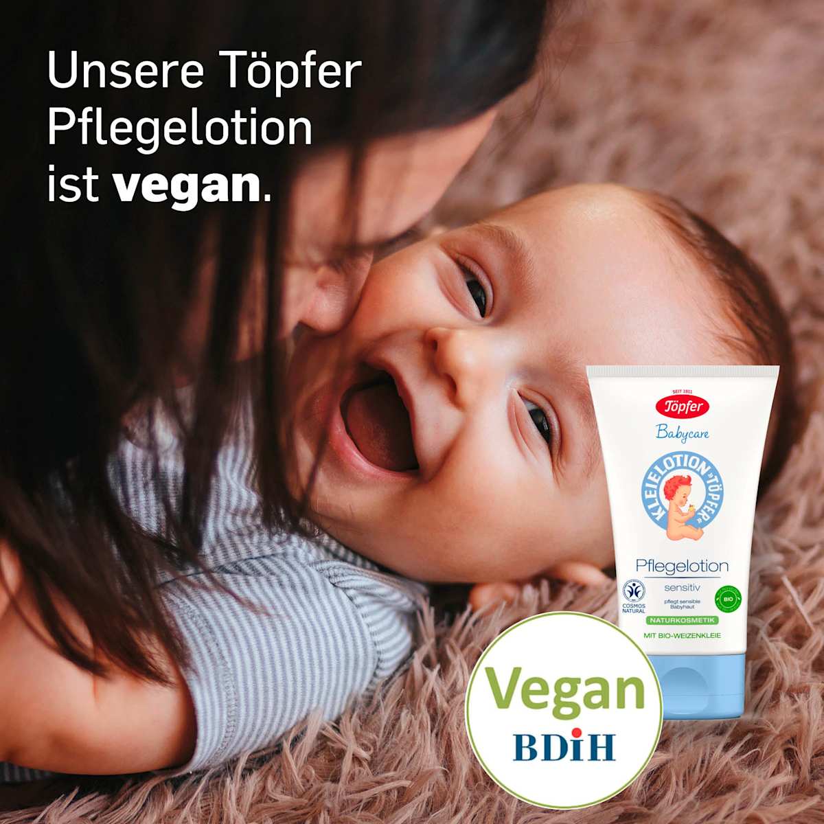Töpfer Babycare Pflegelotion Sensitiv with Organic Wheat Bran 150 ml