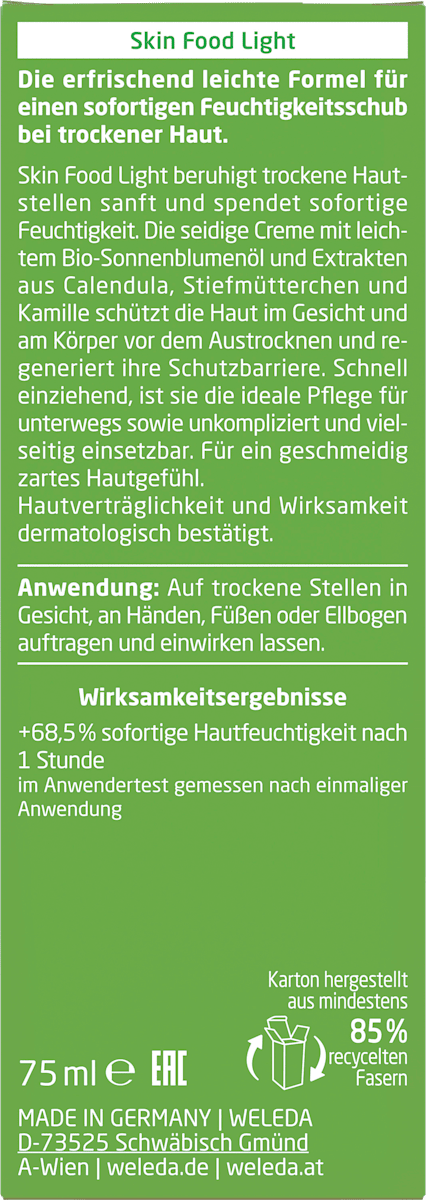 Weleda Skin Food Light Intensive Moisturizer 75ml