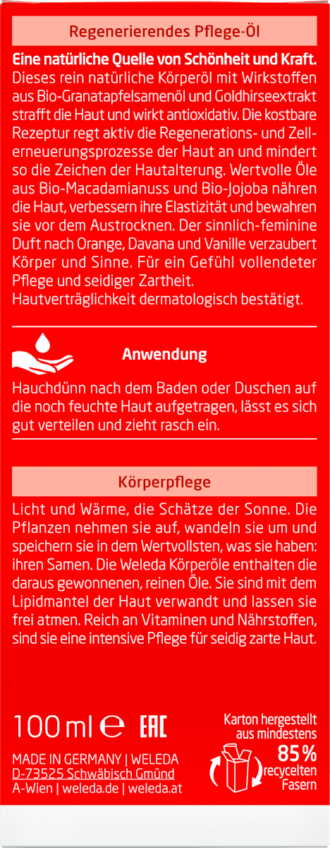 Weleda – Pomegranate Regenerating Body Oil 100ml