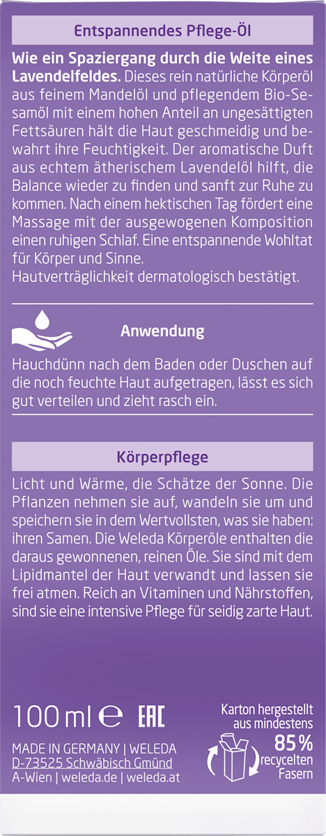 Weleda – Lavender Relaxing Body Oil 100ml
